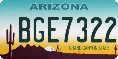 AZ license plate BGE7322