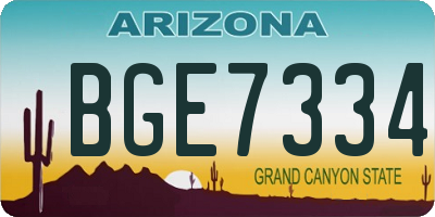 AZ license plate BGE7334