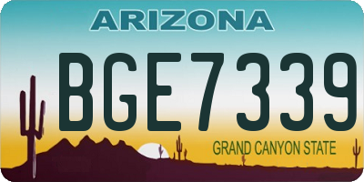 AZ license plate BGE7339
