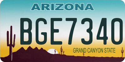 AZ license plate BGE7340