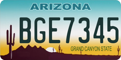 AZ license plate BGE7345