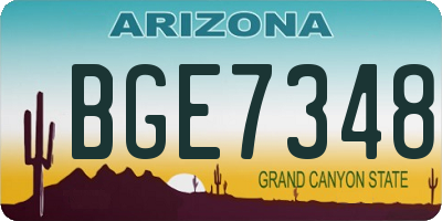 AZ license plate BGE7348