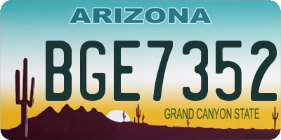 AZ license plate BGE7352