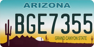 AZ license plate BGE7355