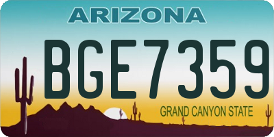 AZ license plate BGE7359