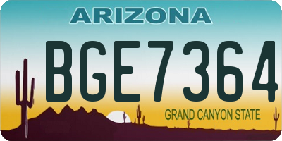 AZ license plate BGE7364