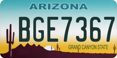 AZ license plate BGE7367