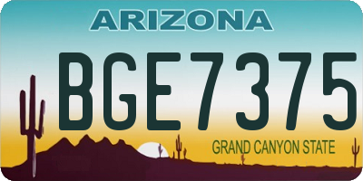AZ license plate BGE7375