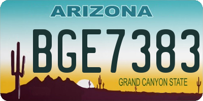 AZ license plate BGE7383