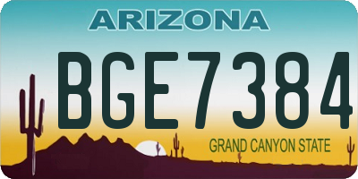 AZ license plate BGE7384