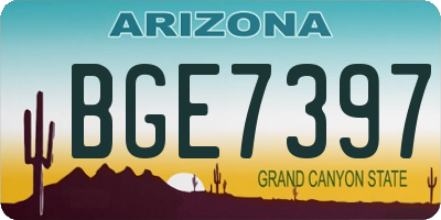 AZ license plate BGE7397