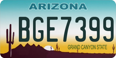 AZ license plate BGE7399