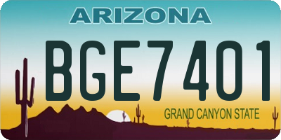 AZ license plate BGE7401