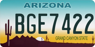 AZ license plate BGE7422