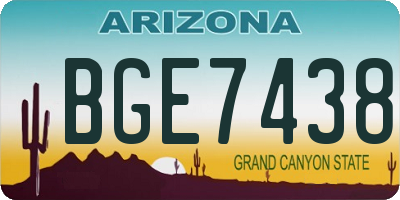 AZ license plate BGE7438
