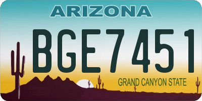 AZ license plate BGE7451