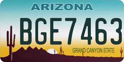 AZ license plate BGE7463
