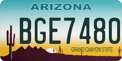 AZ license plate BGE7480