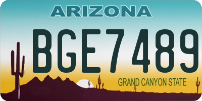 AZ license plate BGE7489