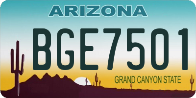AZ license plate BGE7501