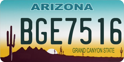 AZ license plate BGE7516
