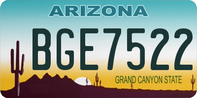 AZ license plate BGE7522