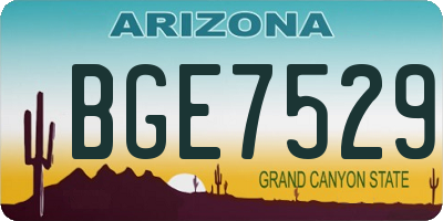AZ license plate BGE7529