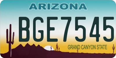 AZ license plate BGE7545