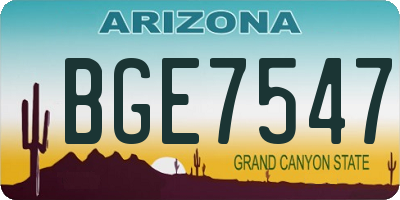 AZ license plate BGE7547