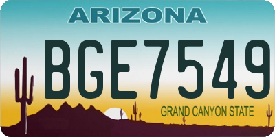 AZ license plate BGE7549
