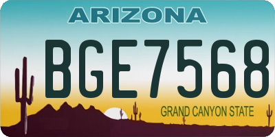 AZ license plate BGE7568