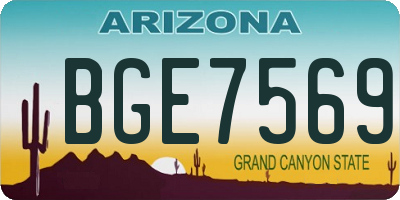 AZ license plate BGE7569