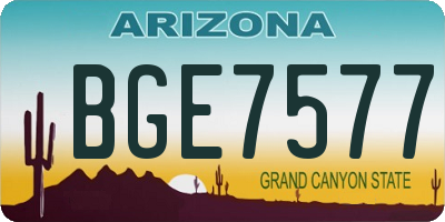 AZ license plate BGE7577