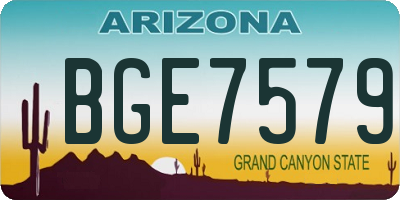 AZ license plate BGE7579
