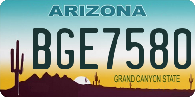 AZ license plate BGE7580