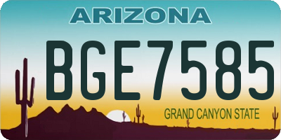 AZ license plate BGE7585