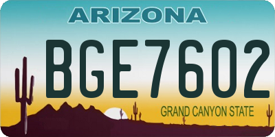 AZ license plate BGE7602