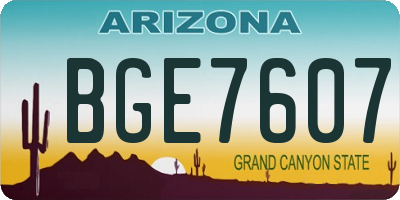 AZ license plate BGE7607