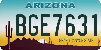 AZ license plate BGE7631