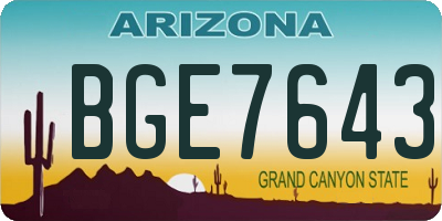 AZ license plate BGE7643