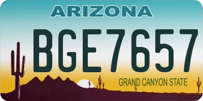 AZ license plate BGE7657