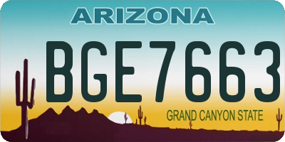AZ license plate BGE7663