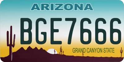 AZ license plate BGE7666