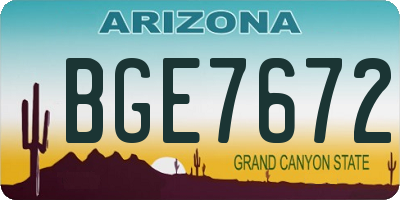AZ license plate BGE7672