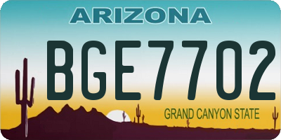 AZ license plate BGE7702