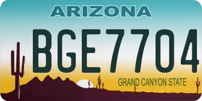 AZ license plate BGE7704