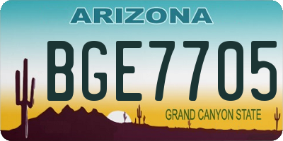 AZ license plate BGE7705