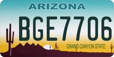AZ license plate BGE7706