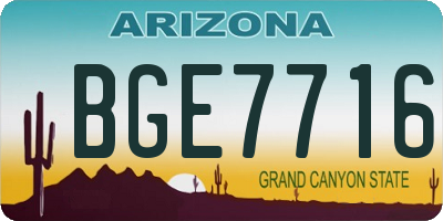 AZ license plate BGE7716