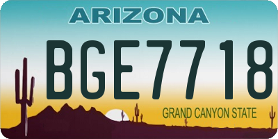 AZ license plate BGE7718
